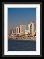 Israel, Tel Aviv, beachfront hotels, late afternoon Fine Art Print