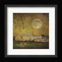 Sheep Under a Harvest Moon Fine Art Print