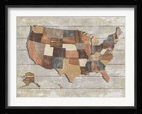 Wood Map Framed Print