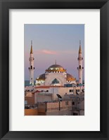 Jordan, Kings Highway, Madaba, Town view with mosque Fine Art Print