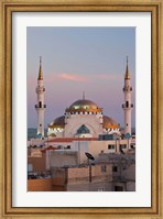 Jordan, Kings Highway, Madaba, Town view with mosque Fine Art Print