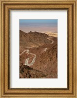 Jordan, Winding highway from Wadi Musa to Wadi Araba Fine Art Print
