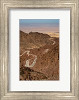 Jordan, Winding highway from Wadi Musa to Wadi Araba Fine Art Print