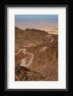 Jordan, Winding highway from Wadi Musa to Wadi Araba Fine Art Print