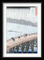 Sudden Shower over Shin-Ohashi Bridge Fine Art Print