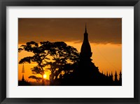 Asia, Laos, Vientiane That Luang Temple, sunrise Fine Art Print