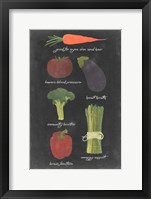 Blackboard Veggies I Framed Print