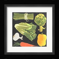 Blackboard Veggies IV Framed Print