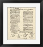 Constitution Document Framed Print