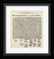 Declaration of Independence Doc. Framed Print