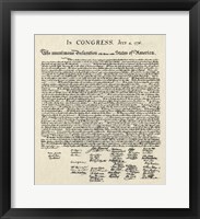 Declaration of Independence Doc. Fine Art Print