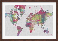 Impasto Map of the World Fine Art Print