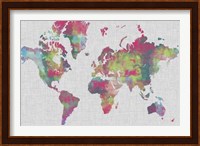 Impasto Map of the World Fine Art Print