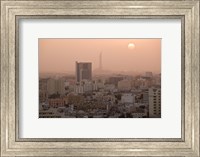 Qatar, Ad Dawhah, Doha. Aerial View of Dowtown / Sunset Fine Art Print