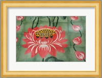 Detail of temple lotus flower tile floor, Island of Penang, Malaysia Fine Art Print