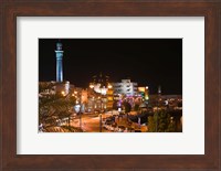 Oman, Muscat, Mutrah. Mutrah Corniche Buildings / Evening Fine Art Print