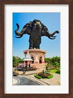 Giant three headed elephant, the Erawan Museum in Samut Prakan, Bangkok, Thailand Fine Art Print