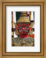 One of six pairs of guardian demons flanking entrance to the Gallery or Phra Rabieng, Wat Phra Kaeo, Bangkok, Thailand Fine Art Print