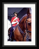 Malaysia, Kuala Lumpur: a mounted guard stands in front of the Royal Palace Fine Art Print