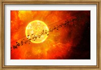 A young star circled by debris Fine Art Print