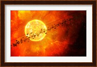 A young star circled by debris Fine Art Print