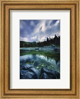 Karersee Lake and Dolomite Alps in the morning, Northern Italy Fine Art Print