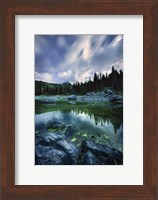 Karersee Lake and Dolomite Alps in the morning, Northern Italy Fine Art Print
