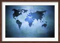 Aged world map on dirty paper Fine Art Print