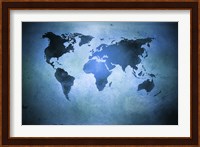 Aged world map on dirty paper Fine Art Print