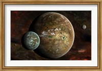 A system of extraterrestrial planets and their moons Fine Art Print