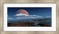 A moon rises over a young world Fine Art Print