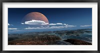 A moon rises over a young world Fine Art Print