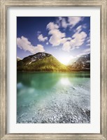 Sunset at Lake Braies and Dolomite Alps, Northern Italy Fine Art Print