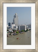 Downtown Bangkok skyline view with Chao Phraya river, Thailand Fine Art Print