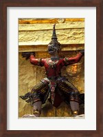 Thai Guardians and Detail of the Grand Palace, Bangkok, Thailand Fine Art Print