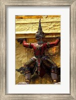 Thai Guardians and Detail of the Grand Palace, Bangkok, Thailand Fine Art Print
