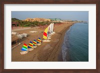 Sailboats on the Beach, Belek, Antalya, Turkey Fine Art Print