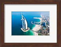 Aerial view of the Burj Al Arab, Dubai, United Arab Emirates Fine Art Print
