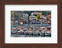 Old Harbor and boats in reflection Antalya, Turkey Fine Art Print
