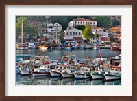 Old Harbor and boats in reflection Antalya, Turkey Fine Art Print