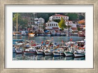 Old Harbor and boats in reflection Antalya, Turkey Fine Art Print