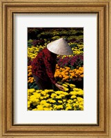 Gardens with Woman in Straw Hat, Mekong Delta, Vietnam Fine Art Print