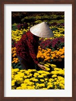 Gardens with Woman in Straw Hat, Mekong Delta, Vietnam Fine Art Print