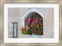 Windows and Flowers in Village, Cappadoccia, Turkey Fine Art Print