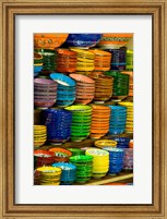 Bowls and Plates on Display, For Sale at Vendors Booth, Spice Market, Istanbul, Turkey Fine Art Print