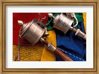 Prayer Wheels and Flags, Lhasa, Tibet Fine Art Print