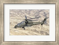 Italian Army AW-129 Mangusta over Afghanistan Fine Art Print