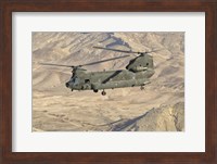Italian Army CH-47C Chinook Helicopter Over Afghanistan Fine Art Print