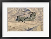 Italian Army CH-47C Chinook Helicopter Over Afghanistan Fine Art Print