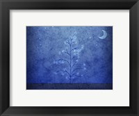 Tree and First Snowfall in Blue Fine Art Print